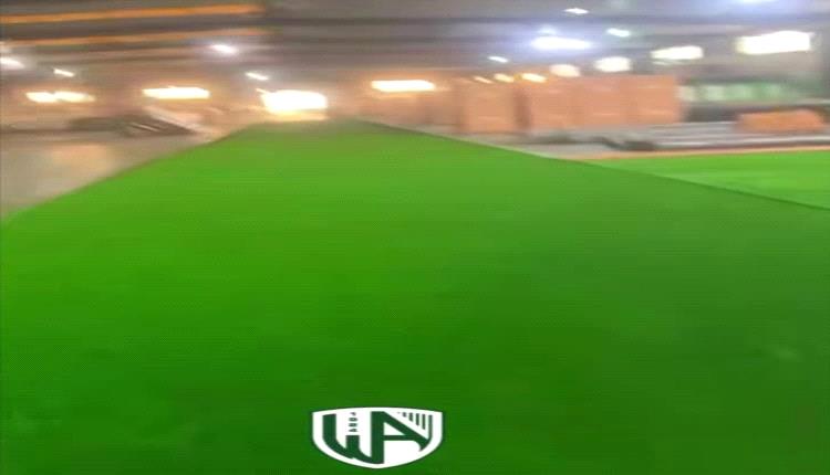 أفضل أرضية ملعب في اليمن تصل ملعب وحدة عدن بجودة مواصفات “فيفا” العالمية