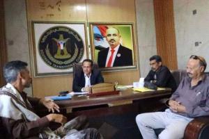 رئيس تنفيذية انتقالي لحج يلتقي مدير الأحوال المدنية بالحوطة
