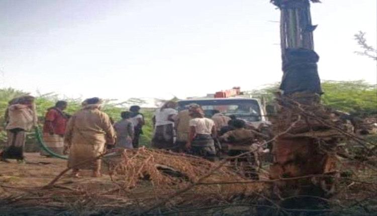حريق يلتهم 50 شجرة نخيل وممتلكات سكنية في شبوة