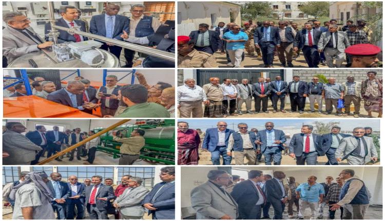 محافظ لحج الحالمي ووكيل وزارة الزراعة والقائمَ بأعمال الممثل المقيم لمنظمة (الفاو) في اليمن يطلعوا على مشاريع تنموية زراعية بالمحافظة