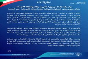 الكويت تعلن خروج خطوط كهرباء عن الخدمة بعد قصف إيراني