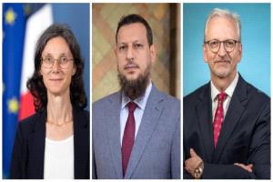 محافظ العاصمة عدن يبحث مع السفيرين الفرنسي والألماني تعزيز التعاون ودعم قطاعات التعليم والتنمية